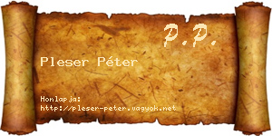 Pleser Péter névjegykártya